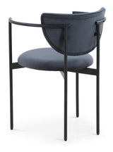 Lunar Dining chair with armrests, Dark gray Velvet