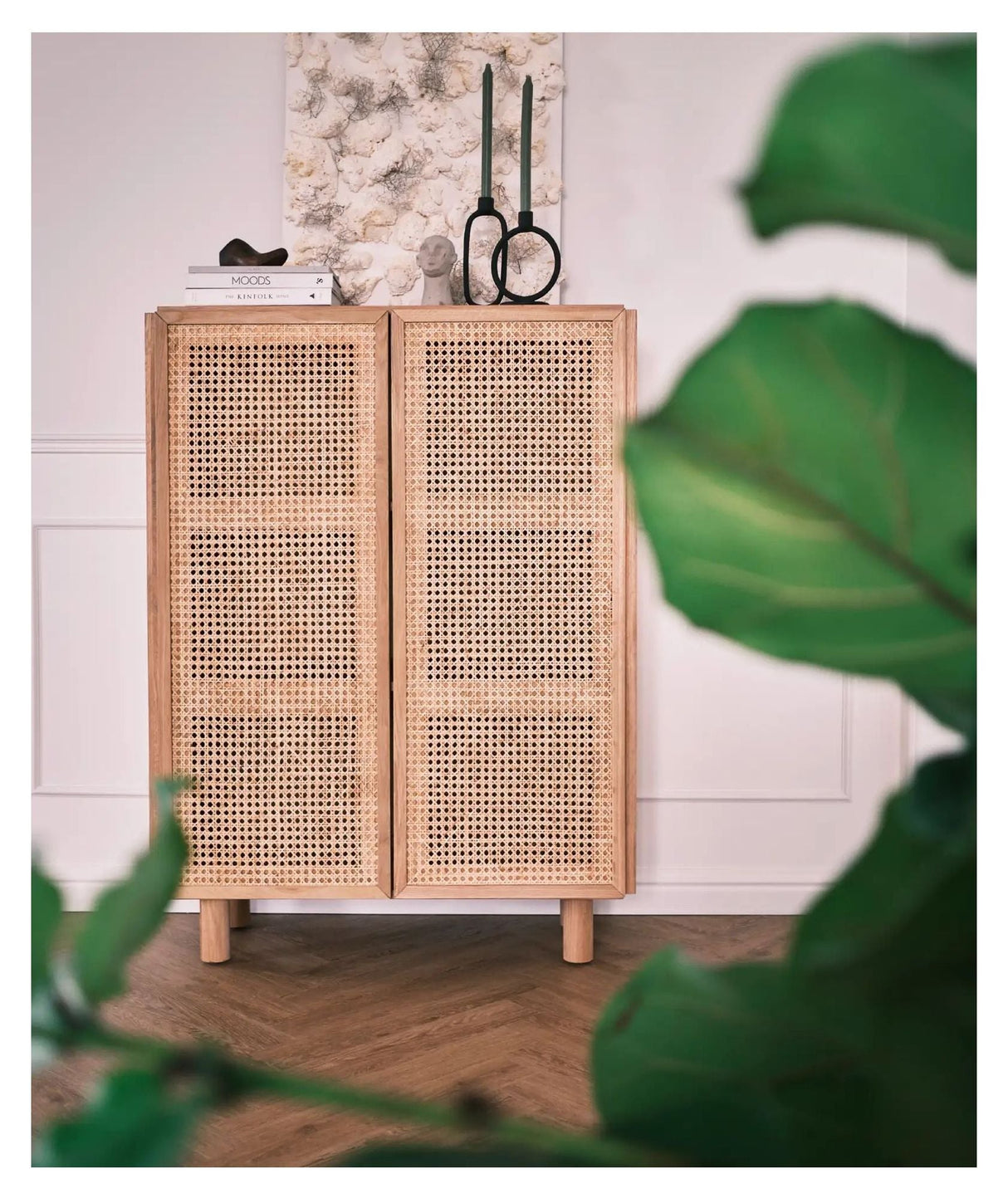 Neo Sideboard, Natural Oak and French Woven Doors