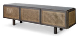 Neo TV Table, Smoked Oak and French Woven Doors