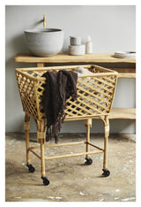 Nordal ARVI Basket w/wheels - Bamboo/Rattan