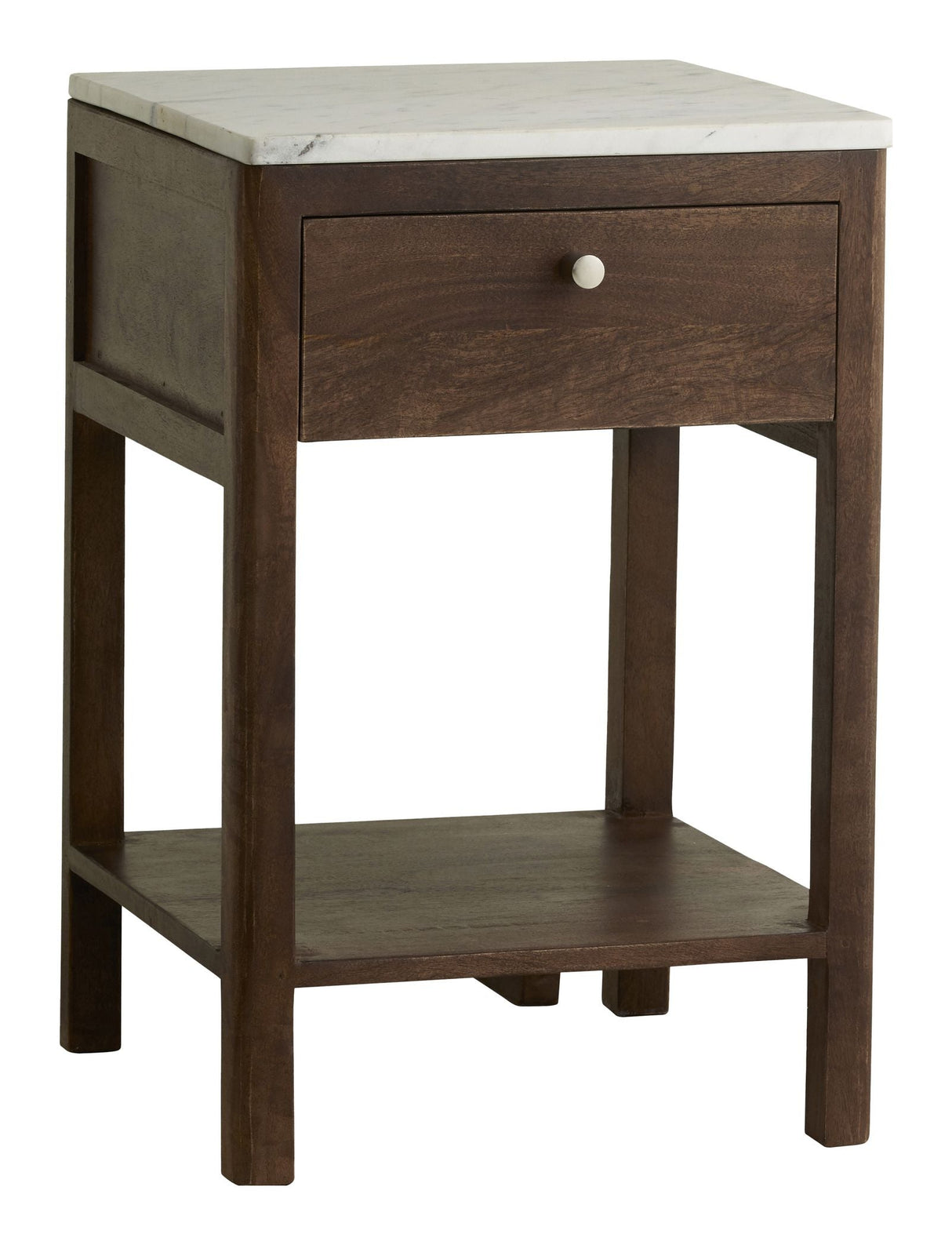 BILLE Bedside table, Wood/marble, 40,5x60