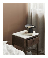 BILLE Bedside table, Wood/marble, 40,5x60