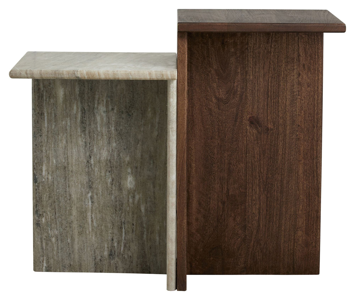 Nordal GLINA Side tables, Mango wood / Marble