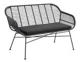 Nordal - Garden bench with cushion - Black