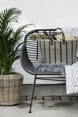 Nordal - Garden bench with cushion - Black