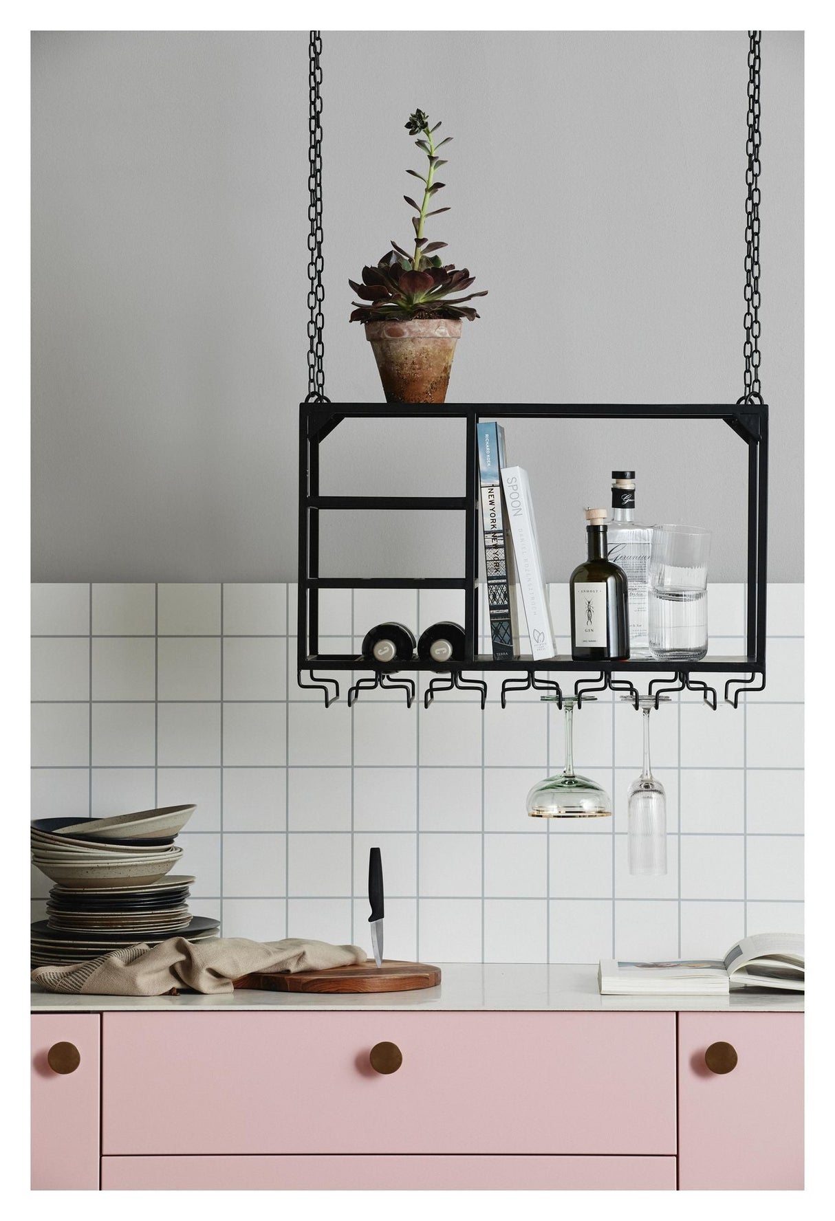 Nordal Ceiling Kitchen Shelf S - Black