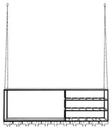 Nordal Loft Kitchen shelf for hanging - Black Iron