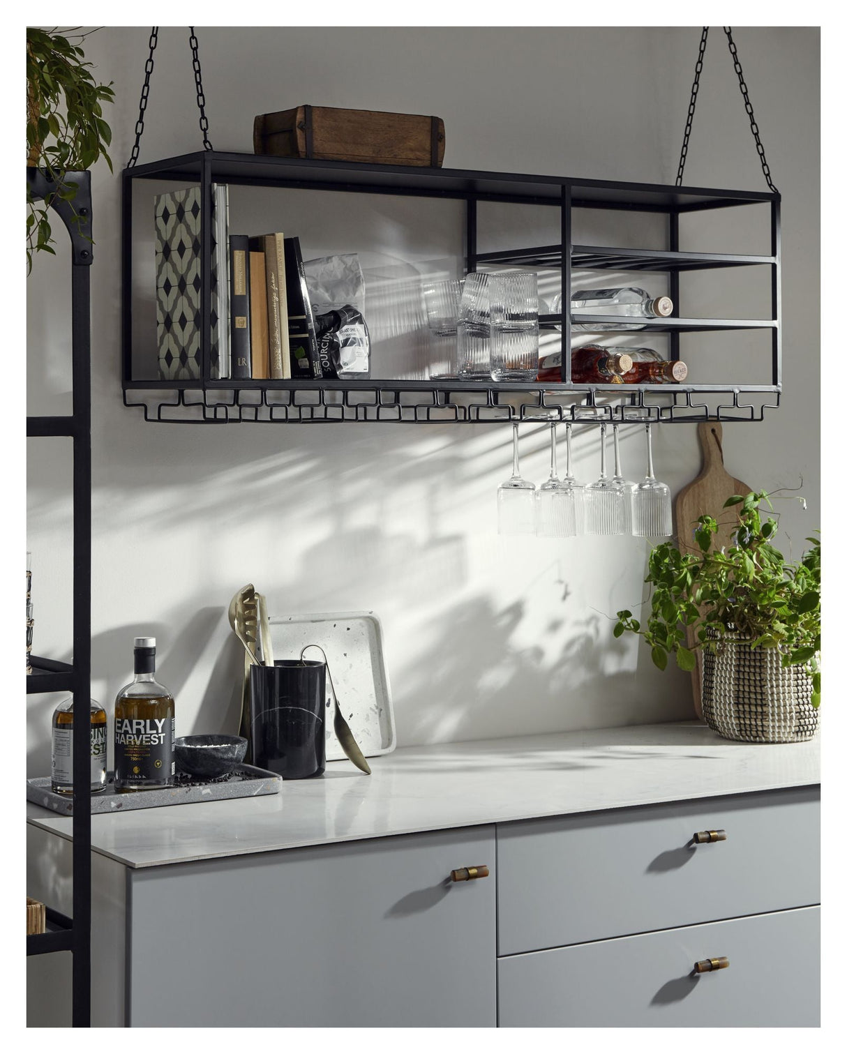 Nordal Loft Kitchen shelf for hanging - Black Iron