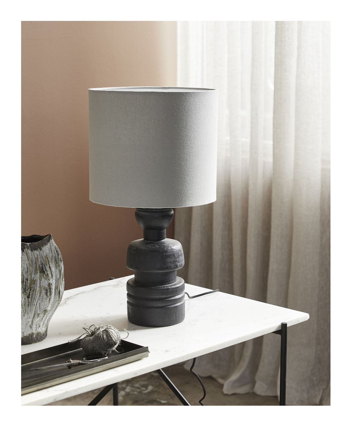 LOKE Table lamp, Black with Gray shade