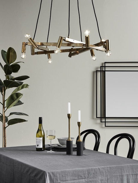 Nordal - Chandelier for 10 bulb - Brass