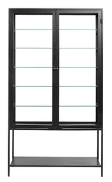 Nordal Mondo Vitrineskab Double - Black Iron/Clear Glass