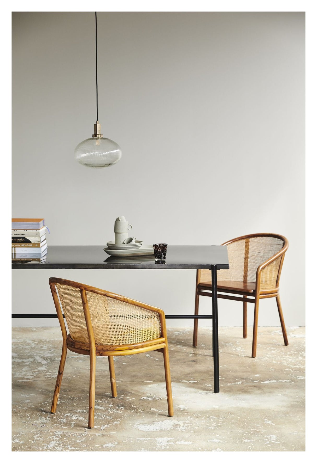 Nordal MOSSO Dining Chair - Light Teak/Rattan