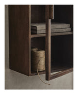 NANGO Wall cabinet with 1 door, Dark brown, Mango wood