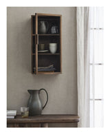 NANGO Wall cabinet with 1 door, Dark brown, Mango wood