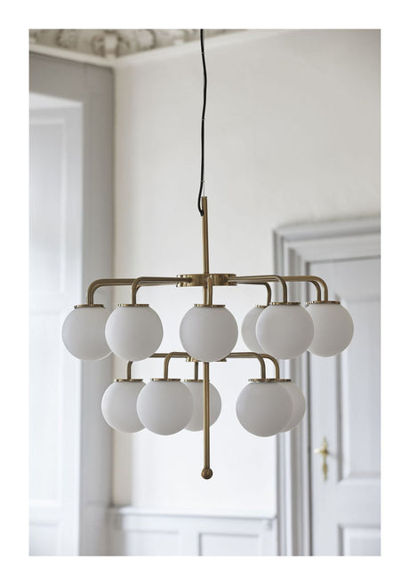 PALMA Chandelier, Brass/White