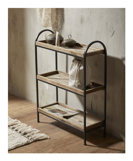 Patna Shelf, Metal, Black/Wood