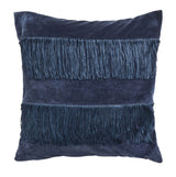 Nordal - Cushion cover 48x48 m. fringes - Dark blue velvet