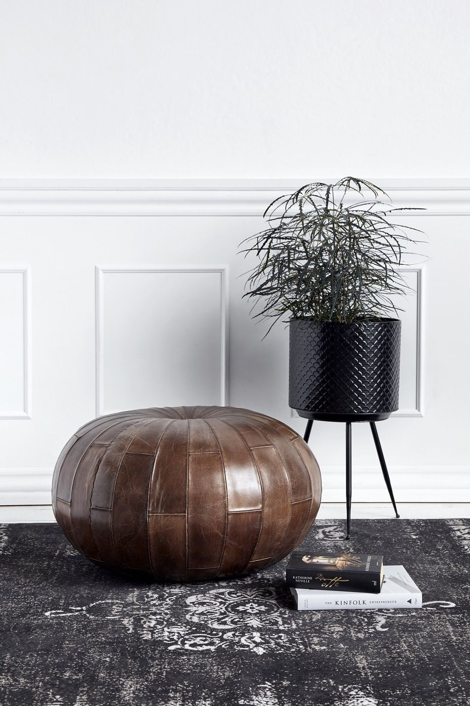 Nordal - Pouf in leather - Antique brown