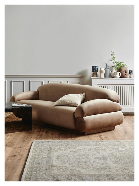 Nordal Sof 2-pers. Sofa - Light brown velvet