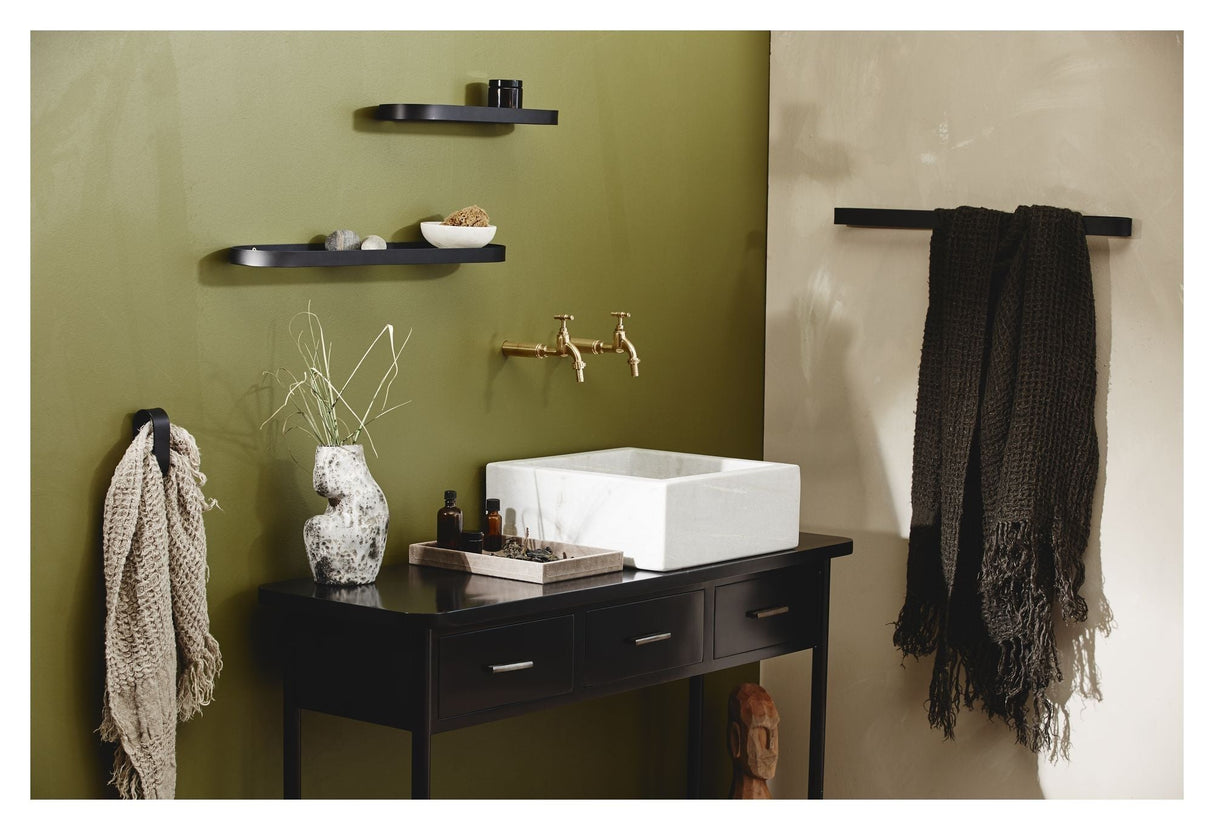 Nordal SOTRA Shelf for bathroom - Black Stainless steel