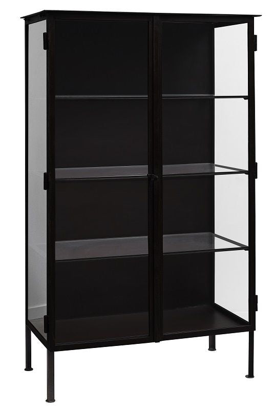 Nordal - Vitrine with 2 glass doors - Black