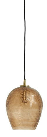 Nordal Zigzag Pendant - Golden Brown Glass