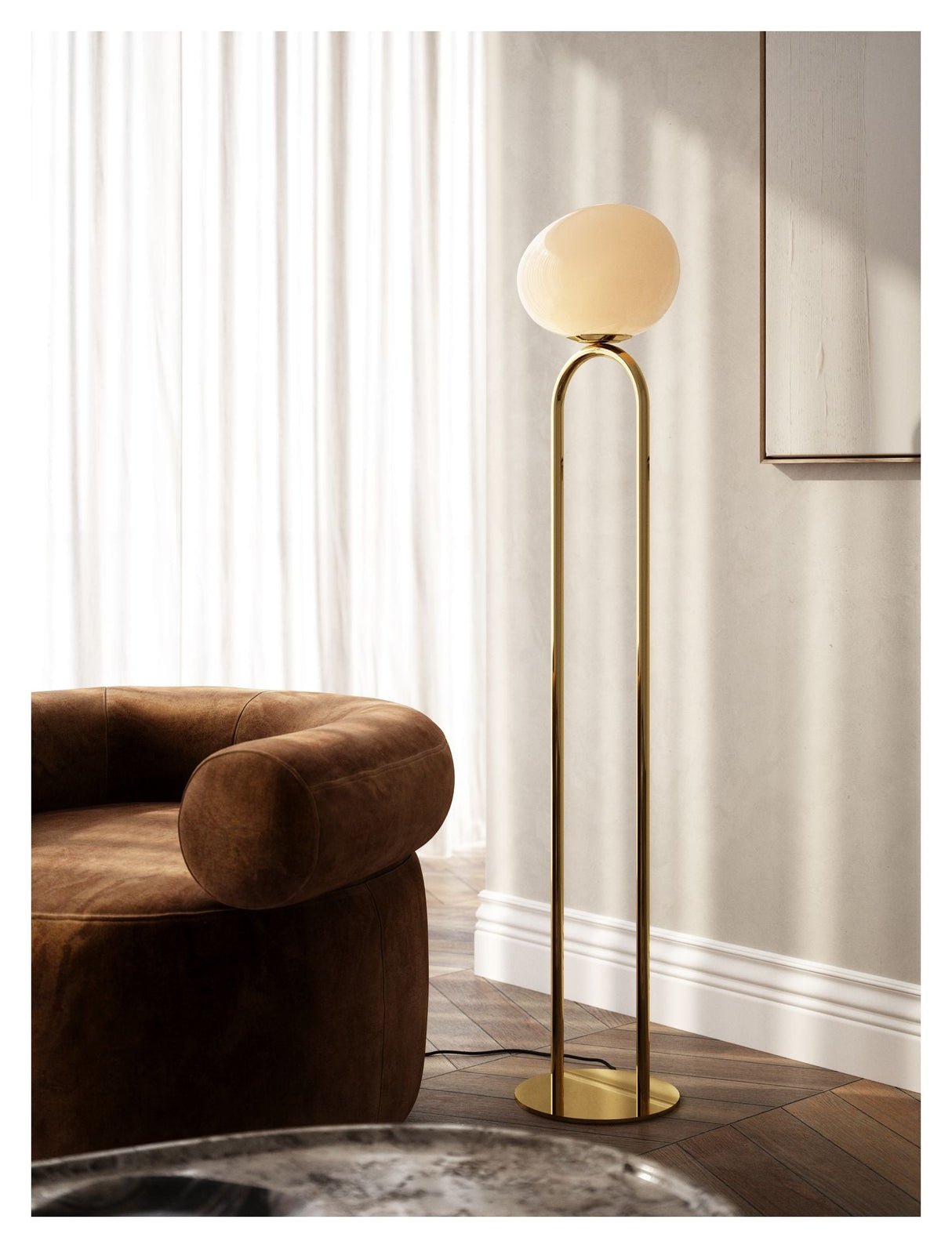 dftp Shapes Floor Lamp Brass Glass