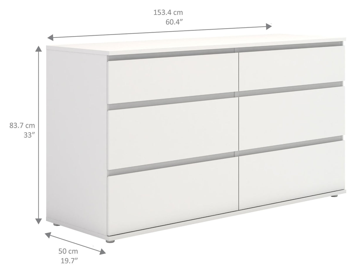 Nova Chest - White w/6 drawers