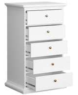 Paris Chest w. 5 drawers - White