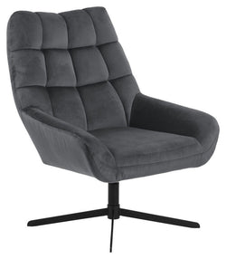 Paris Armchair with swivel foot, Dark Gray Velvet