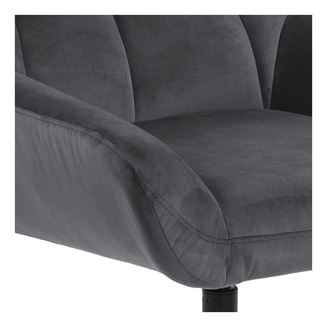 Paris Armchair with swivel foot, Dark Gray Velvet