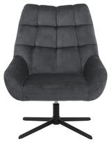 Paris Armchair with swivel foot, Dark Gray Velvet