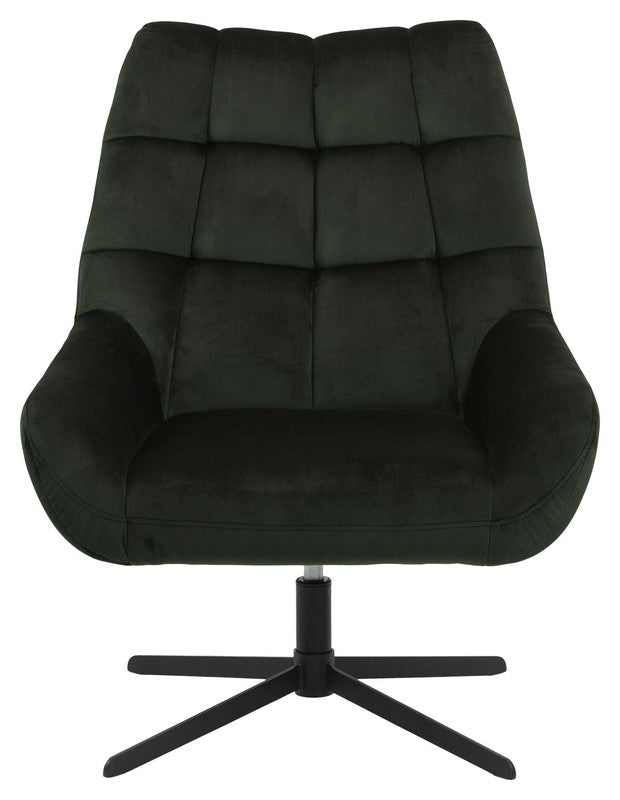 Paris Armchair with swivel foot, Dark Green Velvet