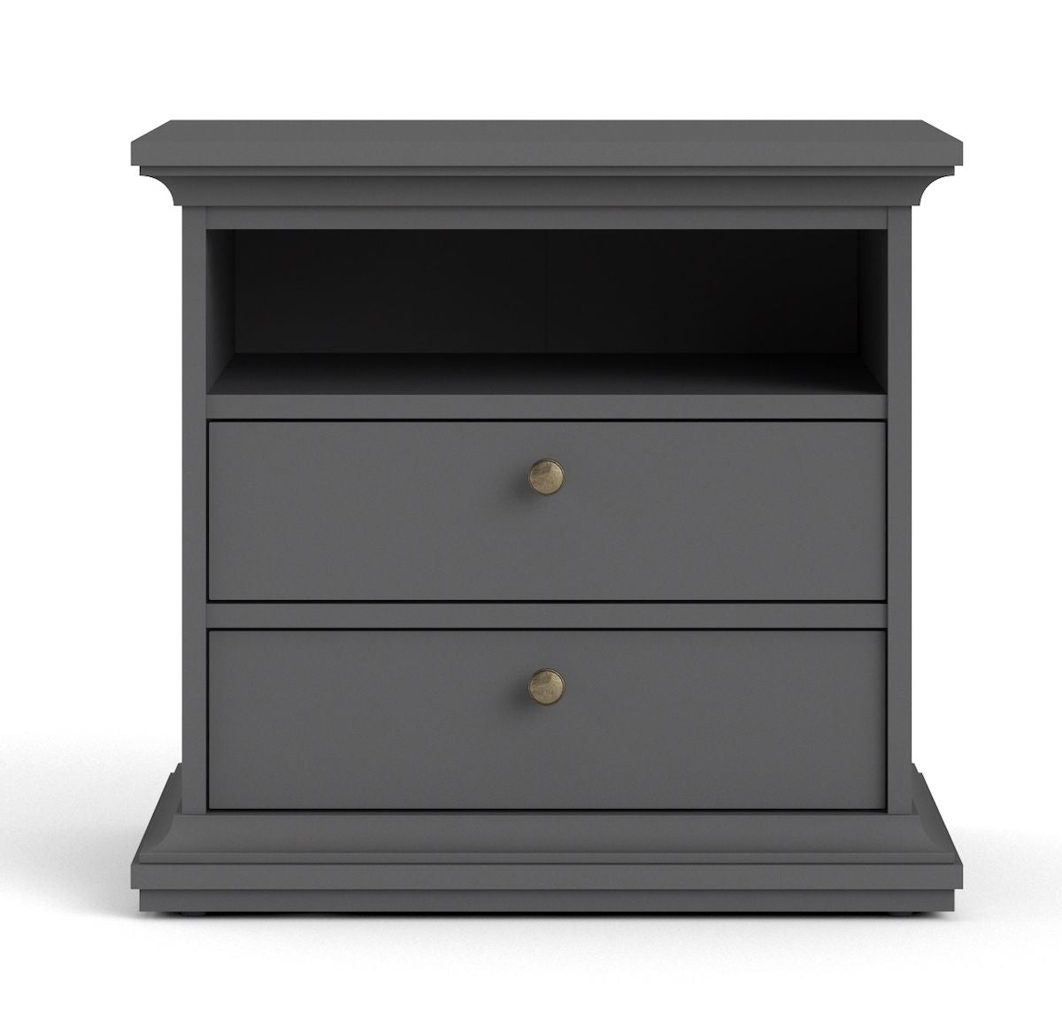 Paris Bedside table with 2 drawers - Mat gray