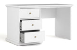 Paris Desk - White w/3 drawers