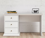 Paris Desk - White w/3 drawers