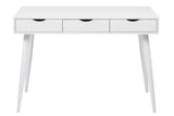 Piper Desk w/3 drawers, White melamine