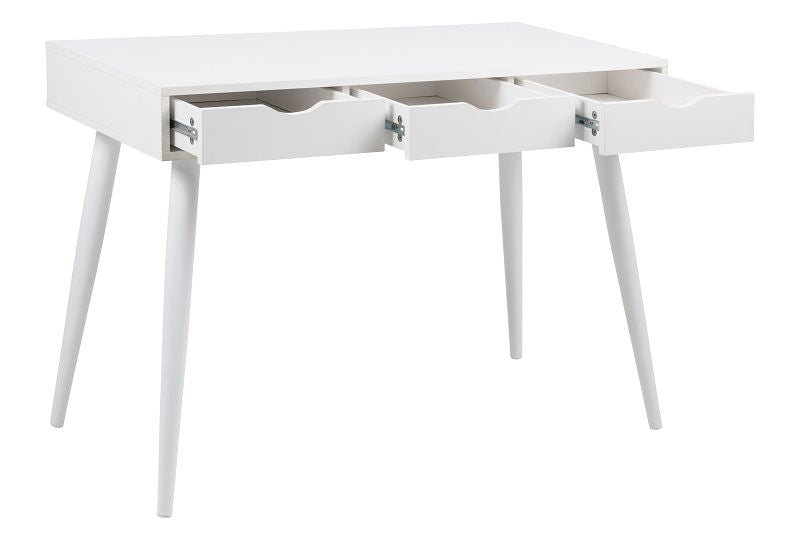 Piper Desk w/3 drawers, White melamine