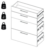 Prima Extra Drawers - 4 pcs. White