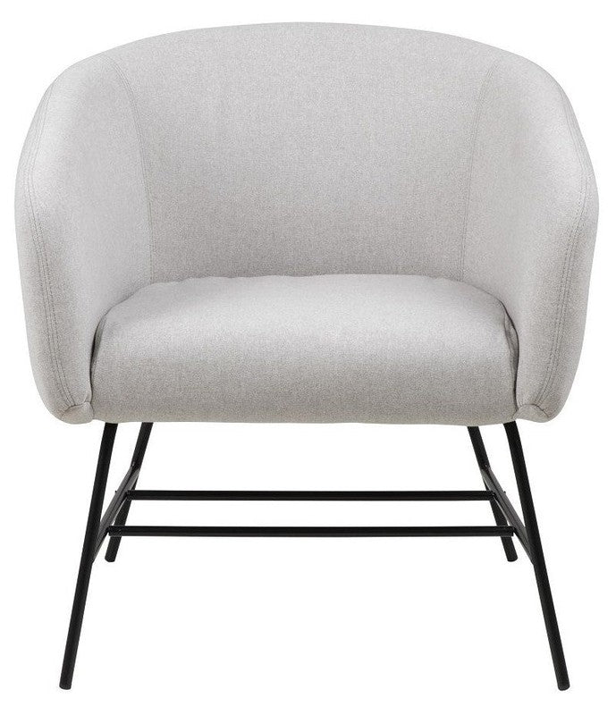 Ramsey Lounge Chair, Light Gray Fabric/Metal Frame