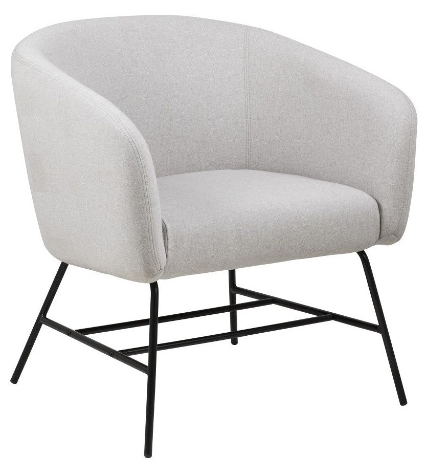 Ramsey Lounge Chair, Light Gray Fabric/Metal Frame