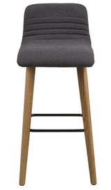 Rosa Bar stool with oak legs, Anthracite gray fabric