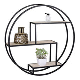 Rotterdam Shelf Ø60 w/black frame and 3 wooden shelves