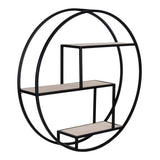 Rotterdam Shelf Ø60 w/black frame and 3 wooden shelves