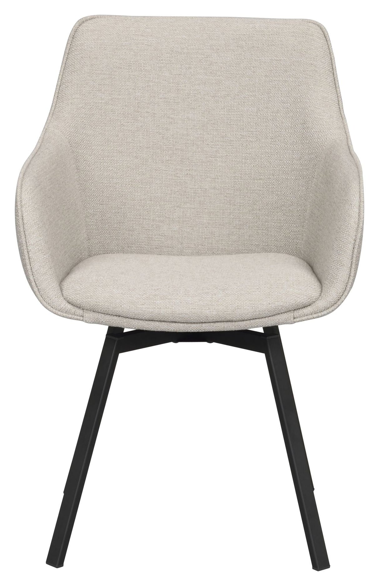 Alison Dining chair with swivel function, Beige fabric