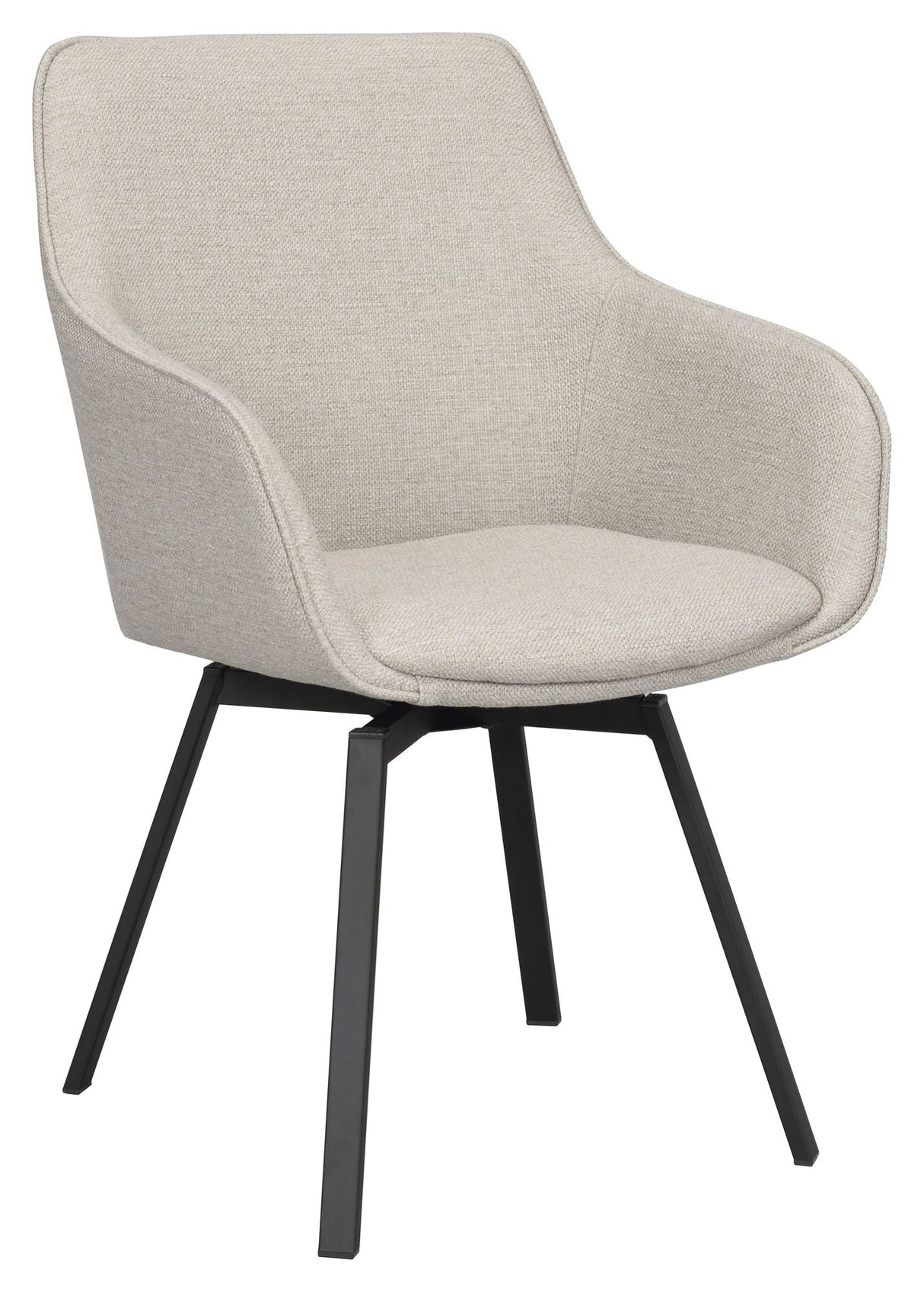 Alison Dining chair with swivel function, Beige fabric