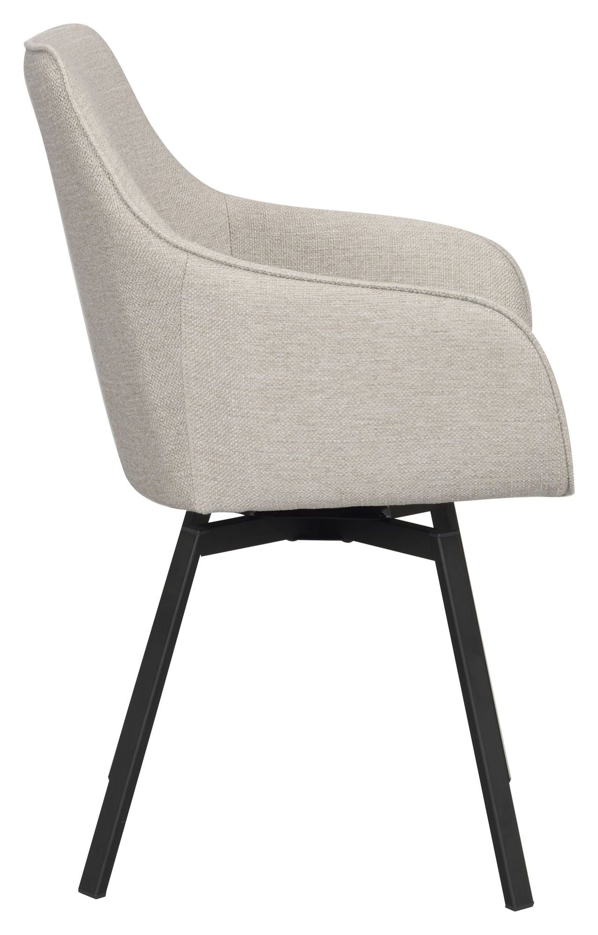 Alison Dining chair with swivel function, Beige fabric