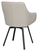 Alison Dining chair with swivel function, Beige fabric