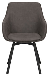 Alison Dining chair with swivel function, Gray microfibre