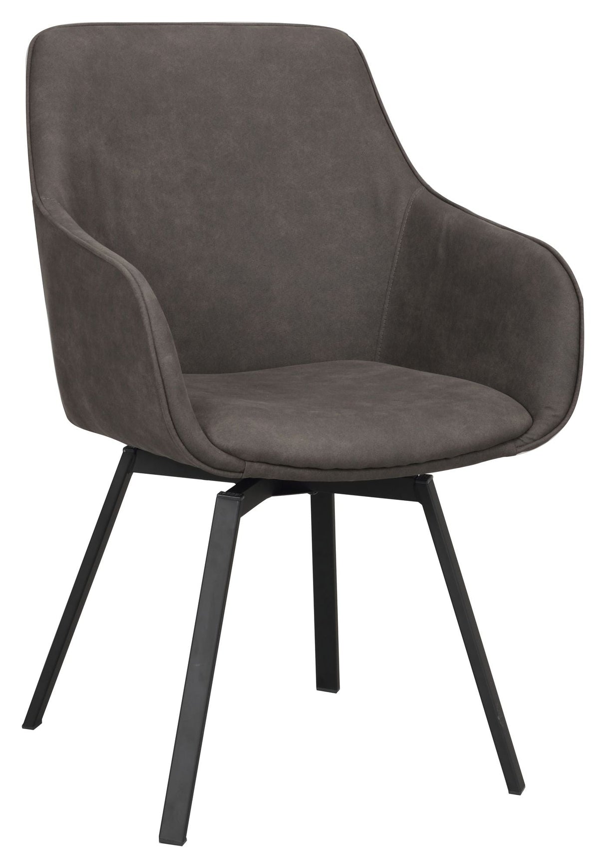 Alison Dining chair with swivel function, Gray microfibre